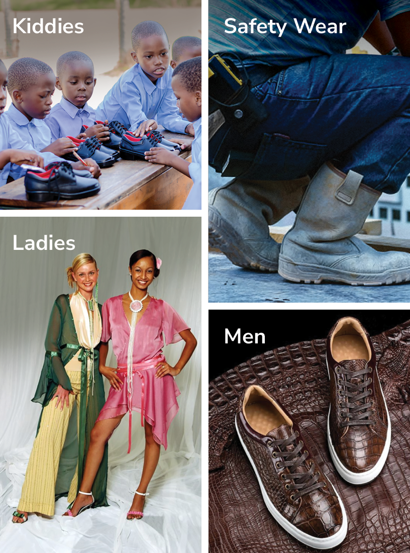 Shop Fred Footwear by category: Kiddies, Safety Wear, Ladies, and Men.